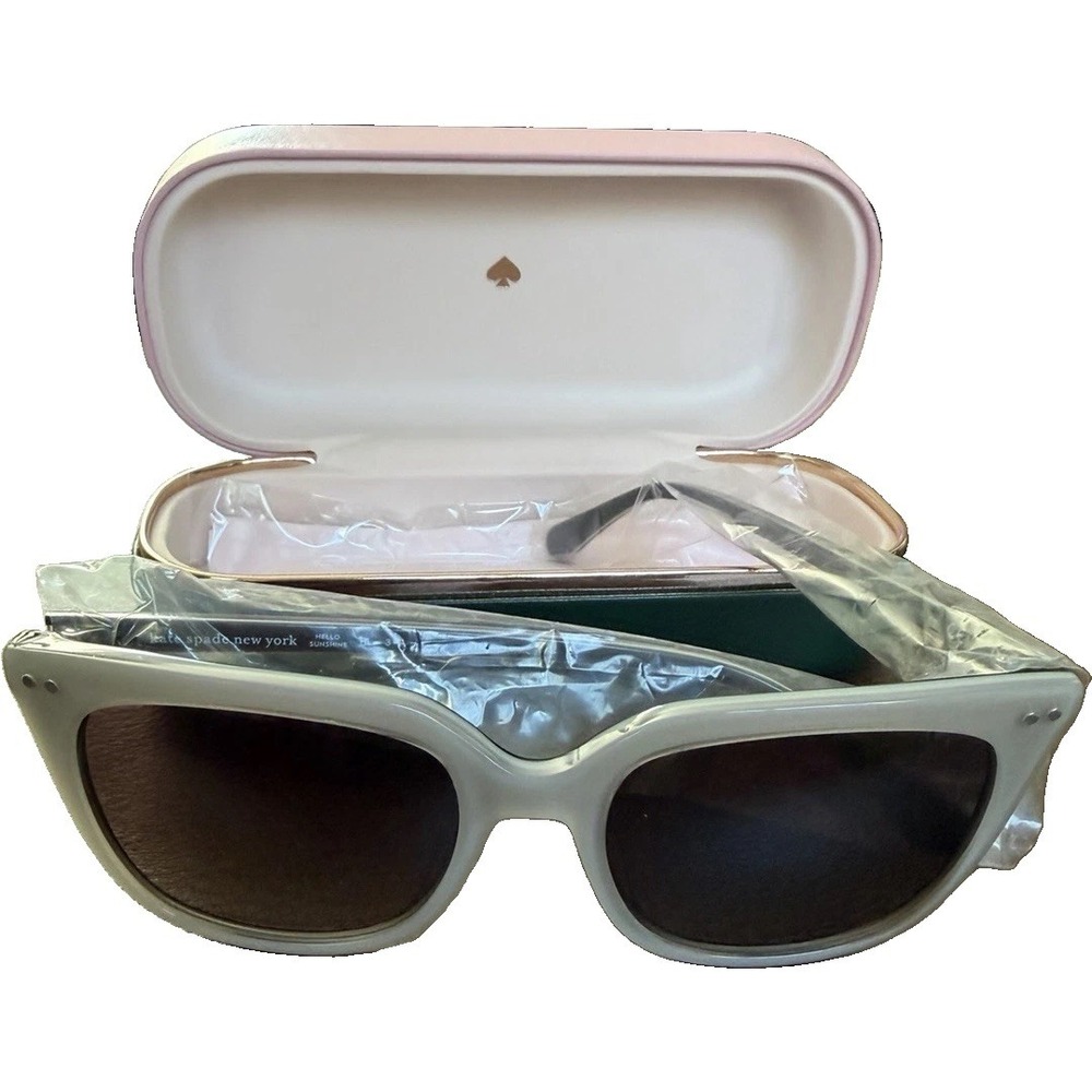 New Kate Spade New York Giana Women's Cat Eye Lt. Gray Sunglasses Brown Tinted